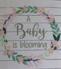Pink flower wreath baby shower seed packets
