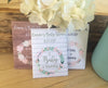 Pink flower wreath baby shower seed packets