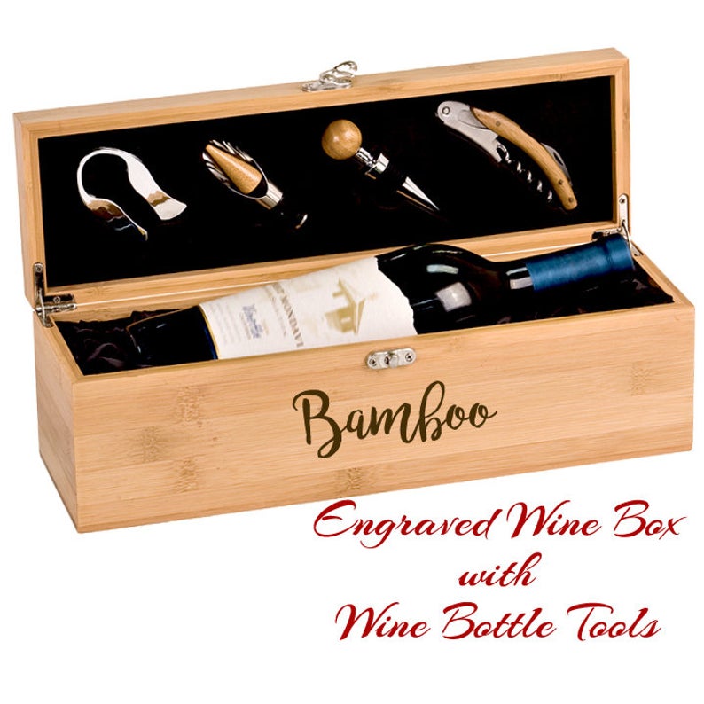 Bamboo Wine Gift Box Set & Accessories