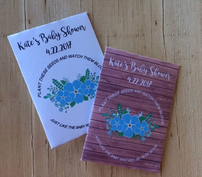 Boy baby flower shower favors - baby shower seed packets