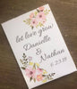 soft pink floral wedding seed packets