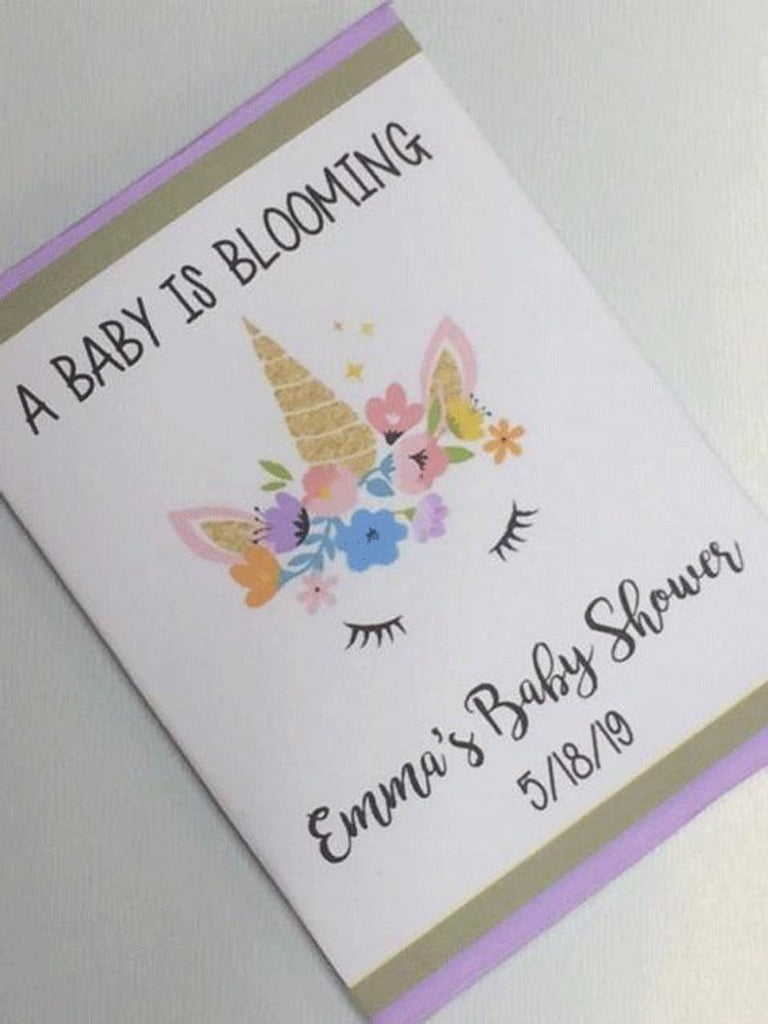 Unicorn baby shower seed packets Unicorn party favors – Favor Universe