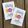 pink and yellow baby shower seed packets favors
