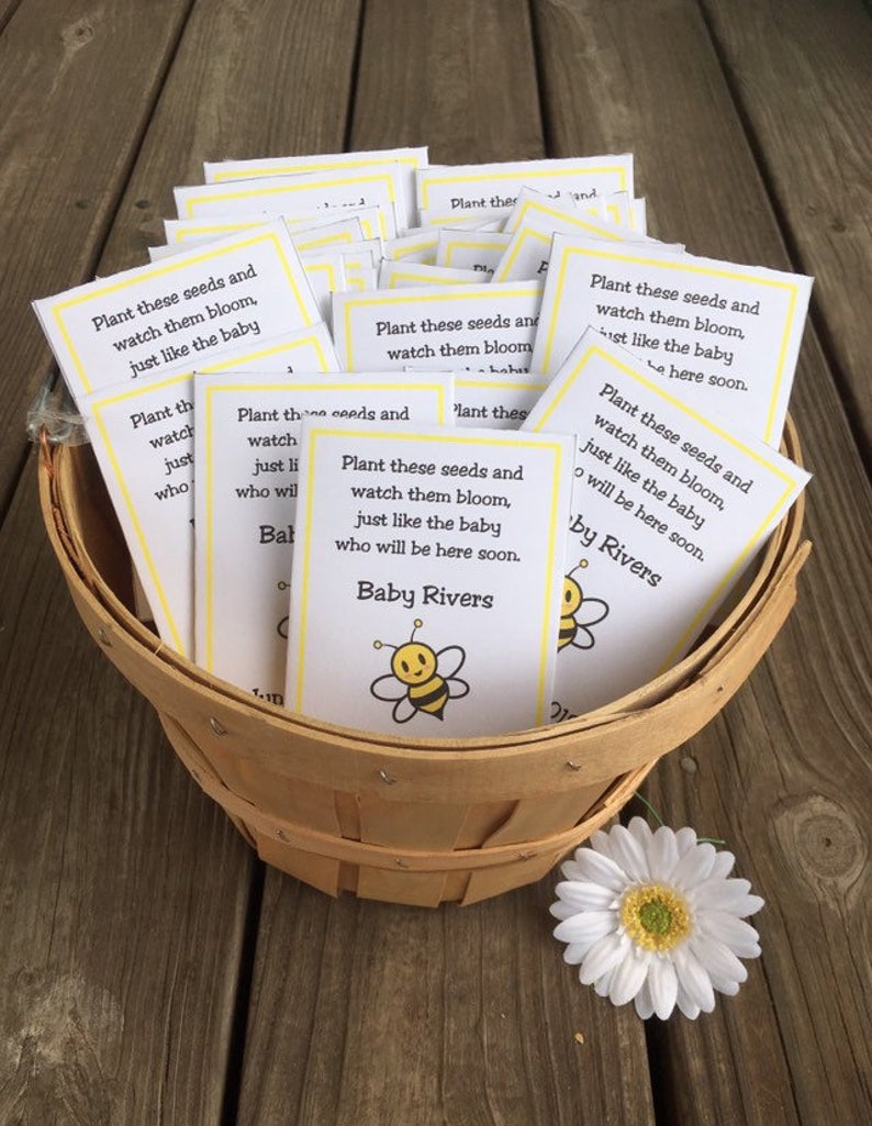 Baby Shower Seed packet favor. Rustic baby shower. Rustic Shower Favor.  Custom seed packets. Personalized shower favor. Baby in Bloom