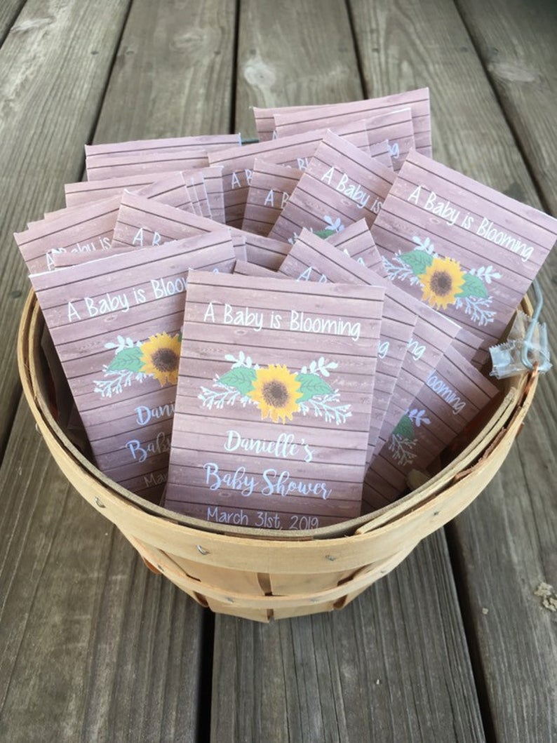 Baby Shower Seed Packets sunflower Floral Favors – Favor Universe