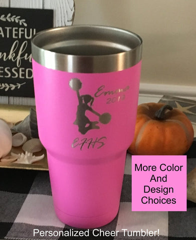 Personalized cheerleader tumbler