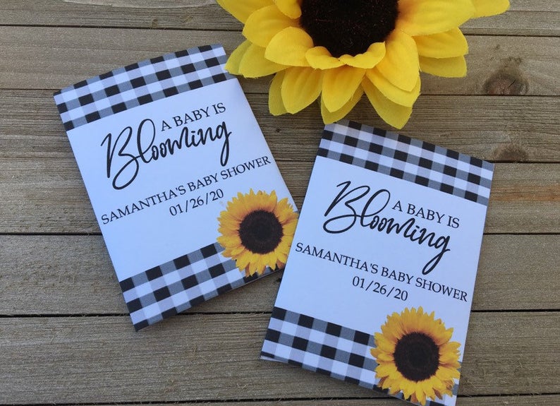 100 CM31 Pcs Sunflower Baby Shower Seed Packet Favors Seed Self