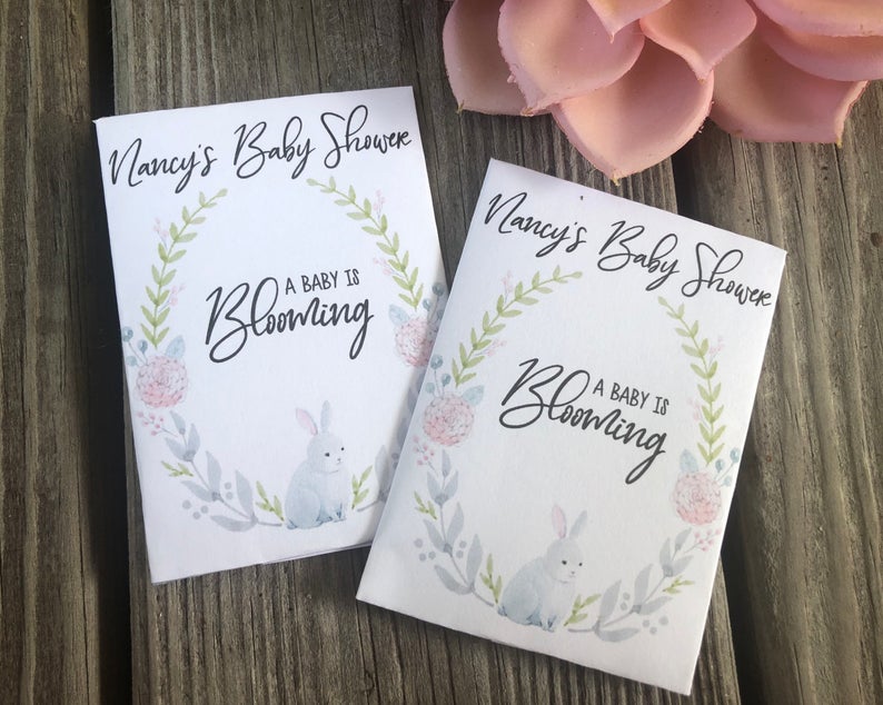 fox baby shower seed packets woodland favors