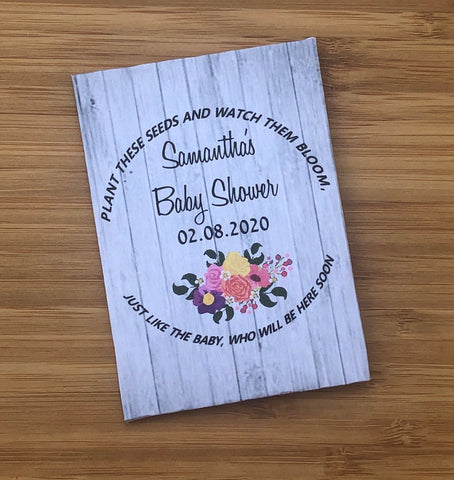 Baby Shower Floral Favors - Baby Shower Seed  Packets