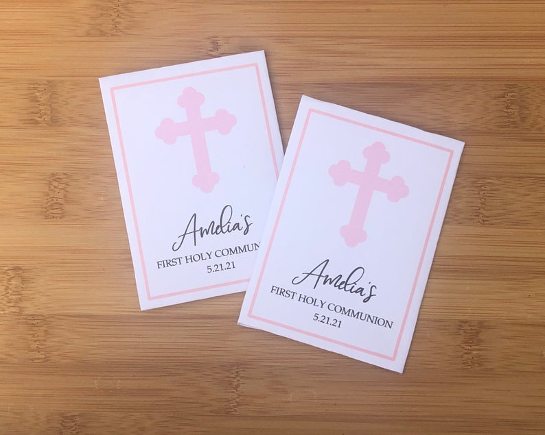 Christian Baby Shower Seed Packet Favor. Custom Seed Packets