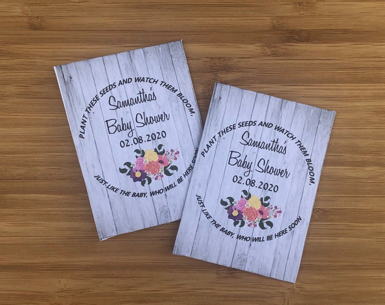 Baby Shower Floral Favors - Baby Shower Seed  Packets
