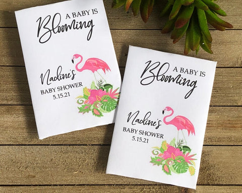 Pink Flamingo Baby Shower Seed Packets Favors