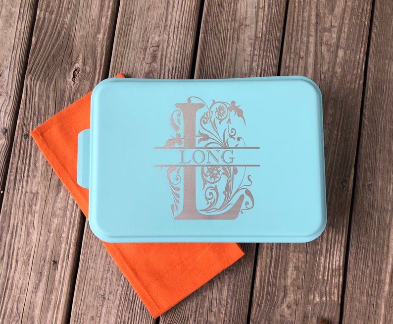 Reviews: Personalized Cake Pan - Turquoise Laser Engraved Lid