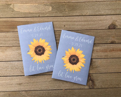 Custom yellow and gray flower wedding Favors