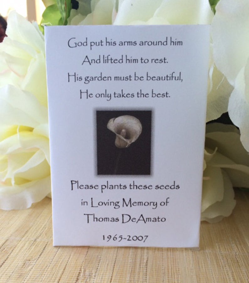 Personalized Celebration of Life Seed Envelopes, Funeral Seed Packets  Memorial Favors, Custom Remembrance Gifts for Guests - Set of 25