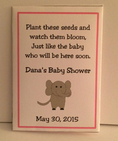 Elephant Circus Baby Favors, Baby Shower Seed Packets Favors