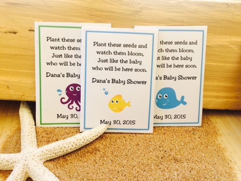 Sea Octopus Baby Shower Seed Packets Favors