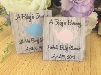 Rustic Wood Tea Pot Baby Shower Tea Packet Favors - Favor Universe