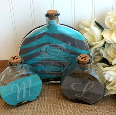 Sand Ceremony round glass vase with side vases - Favor Universe