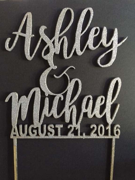 wedding cake topper name toppers