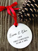 Our First Christmas Ornament Married,Mr and Mrs, Personalized Christmas Ornaments, Newlywed Gift, wedding ornament, couple ornament - Favor Universe