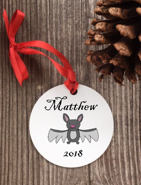 personalized bat ornament - bat lover gift - custom bat ornament - Favor Universe