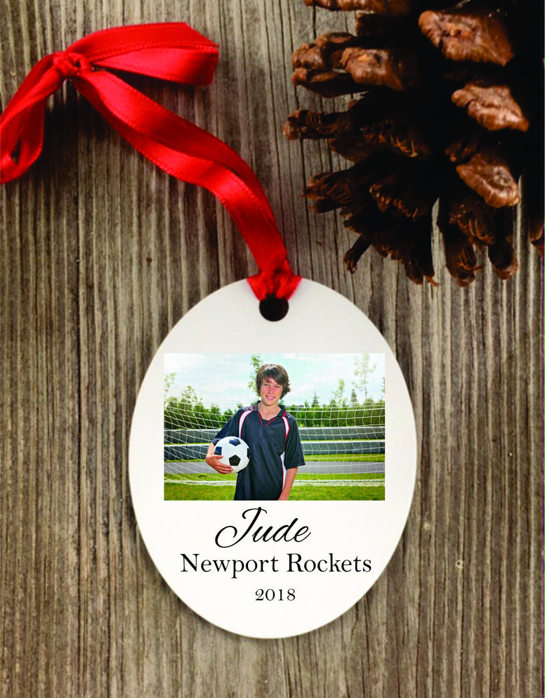 soccer Ornament, custom soccer ornament, soccer christmas ornament, personalized soccer coach gift, soccer team gift - Favor Universe