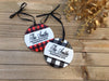 Custom red buffalo plaid Ornament, red plaid ornament, red buffalo plaid family ornament, red buffalo check ornament, buffalo plaid wedding - Favor Universe