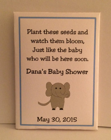 Elephant Baby Shower Seed Packets - Favor Universe
