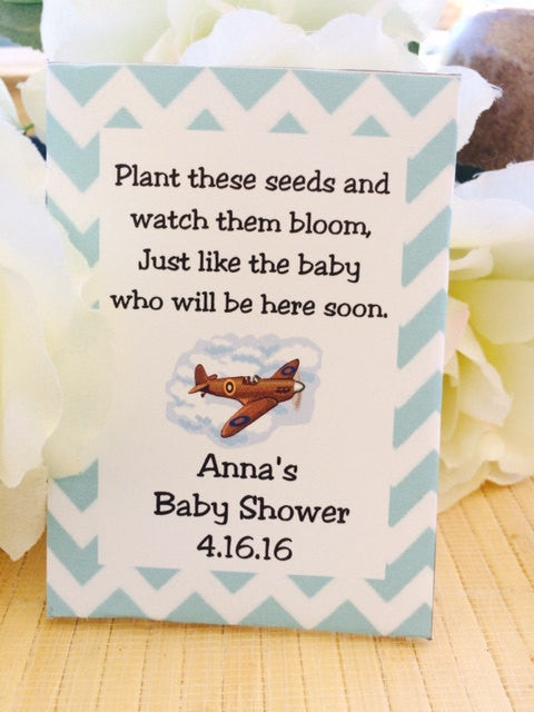 are plant seeds allowed on airplanes Airplane Baby Shower Seed Packets – Favor Universe