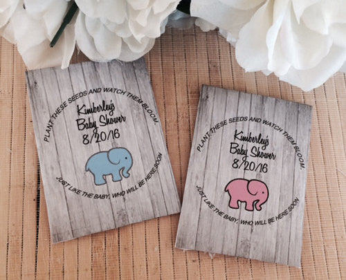 Elephant Baby Shower Seed Packets - Favor Universe