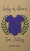 Plantable Seed Card favors for Baby Shower - Includes plantable onesie shape and Laurel Wreath design