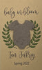 Plantable Seed Card favors for Baby Shower - Includes plantable onesie shape and Laurel Wreath design