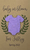 Plantable Seed Card favors for Baby Shower - Includes plantable onesie shape and Laurel Wreath design
