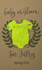 Plantable Seed Card favors for Baby Shower - Includes plantable onesie shape and Laurel Wreath design