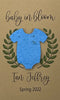 Plantable Seed Card favors for Baby Shower - Includes plantable onesie shape and Laurel Wreath design