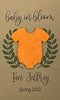 Plantable Seed Card favors for Baby Shower - Includes plantable onesie shape and Laurel Wreath design