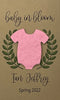 Plantable Seed Card favors for Baby Shower - Includes plantable onesie shape and Laurel Wreath design