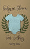 Plantable Seed Card favors for Baby Shower - Includes plantable onesie shape and Laurel Wreath design