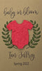 Plantable Seed Card favors for Baby Shower - Includes plantable onesie shape and Laurel Wreath design