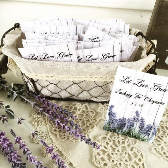 lavender seeds wedding favors Lavender Wedding Seed Packets
