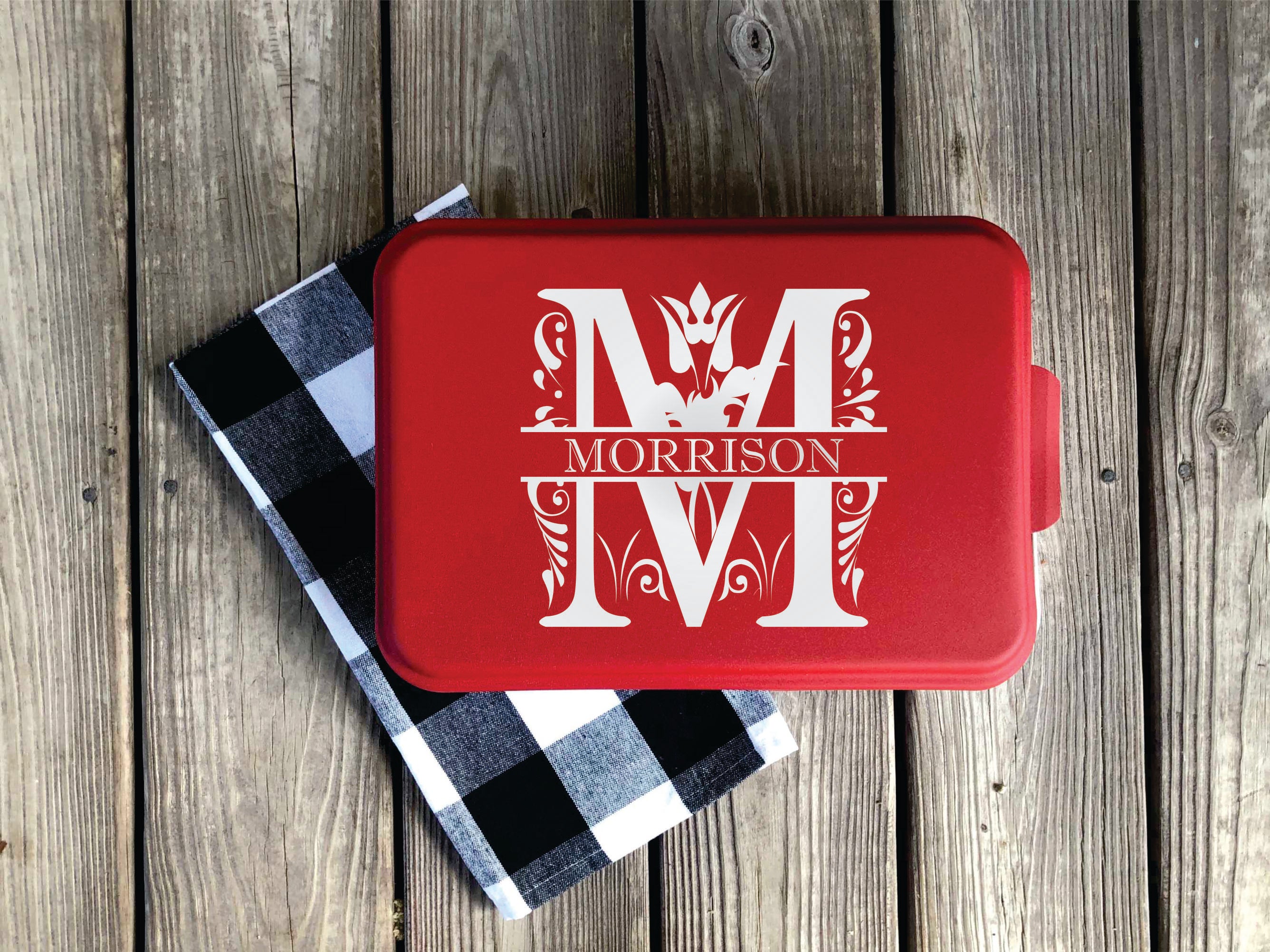 Custom Engraved Cake Pan Lid, 9x13 Pan, Bakers Gift 