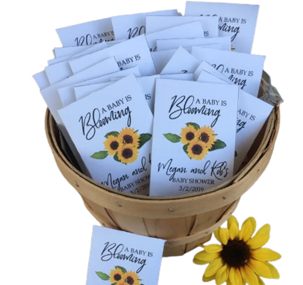 Baby Shower Favors Gifts Seed Packets Baby in Bloom Floral