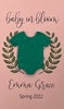 Plantable Seed Card favors for Baby Shower - Includes plantable onesie shape and Laurel Wreath design