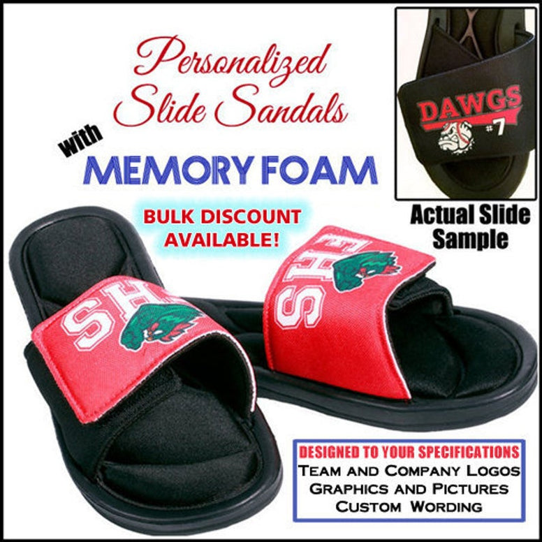 Slide Sandals - Custom Slides with Team Logo - Personalized Slides - Favor Universe