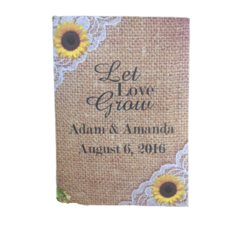 Burlap And Lace Sunflower Wedding Seed Packets