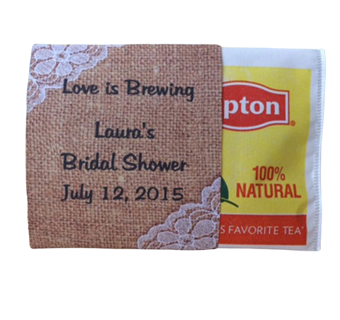 Burlap and Lace Tea Packets
