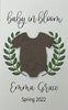 Plantable Seed Card favors for Baby Shower - Includes plantable onesie shape and Laurel Wreath design