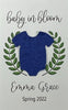 Plantable Seed Card favors for Baby Shower - Includes plantable onesie shape and Laurel Wreath design
