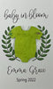 Plantable Seed Card favors for Baby Shower - Includes plantable onesie shape and Laurel Wreath design